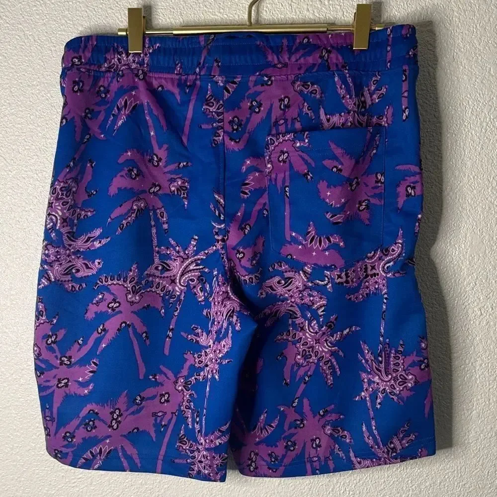 Vibrant Blue and Purple casual Shorts- Large
